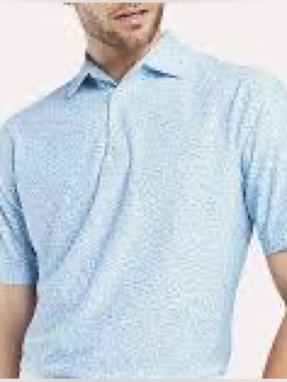 Peter Millar Summer Comfort Light Blue Micro Fish Print Polo